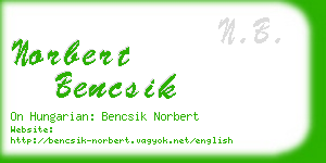 norbert bencsik business card